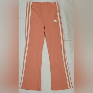 Adidas Kids Peach Joggers with White Stripes
